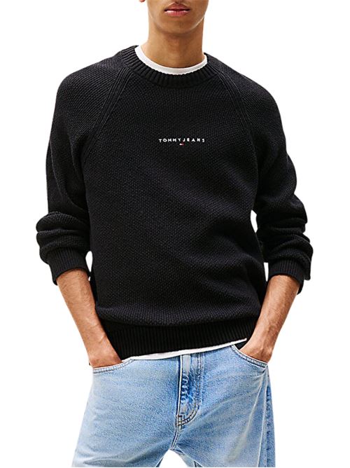 Maglioncino nero in cotone Tommy Jeans | DM0DM21655BDS
